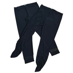 Lot of 2 Sympli Size 12 Pull On Pants Black Slinky Gathered Leg Mesh